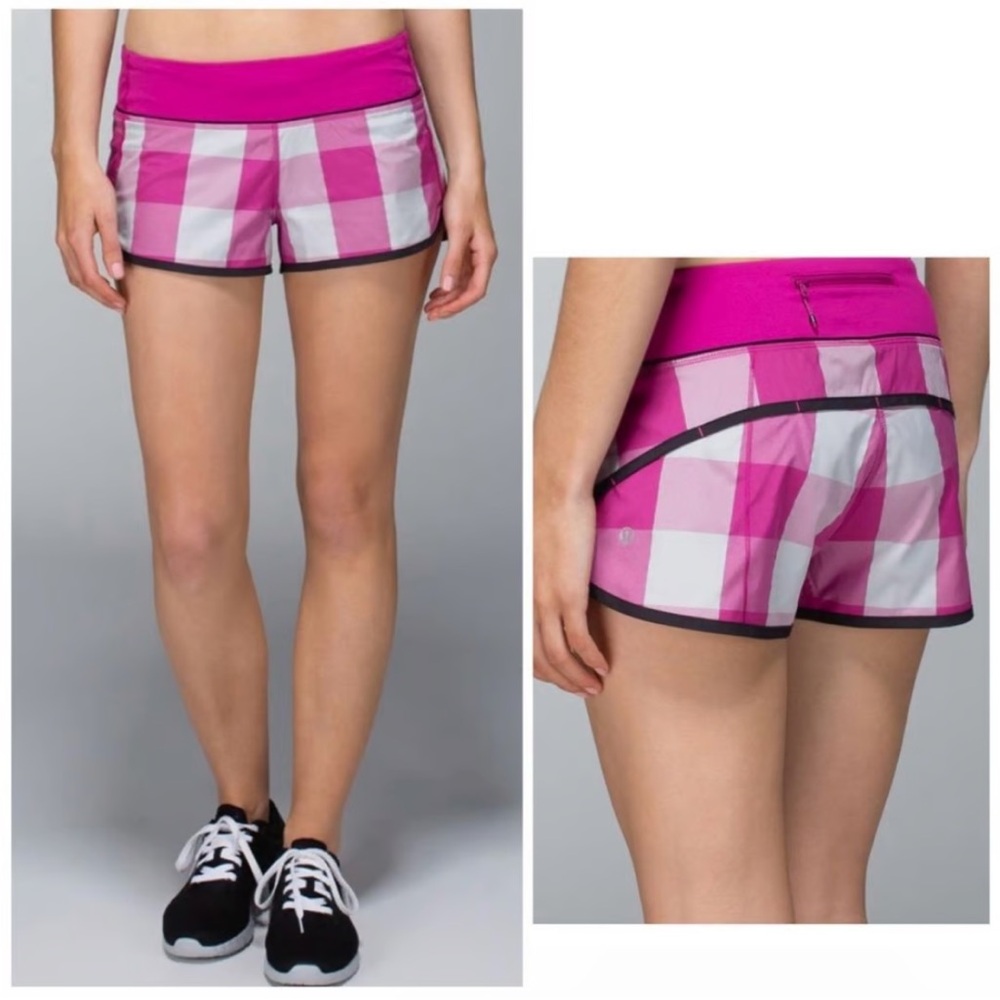 lululemon athletica Pink and White Athletic Shorts